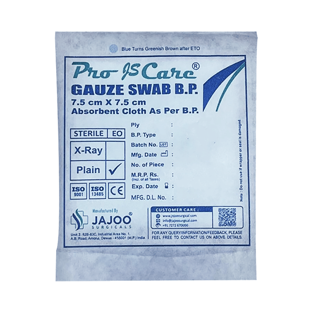 Pro Js Care Gauze Swab B.P 10cm x 10cm x 12ply - Image 2