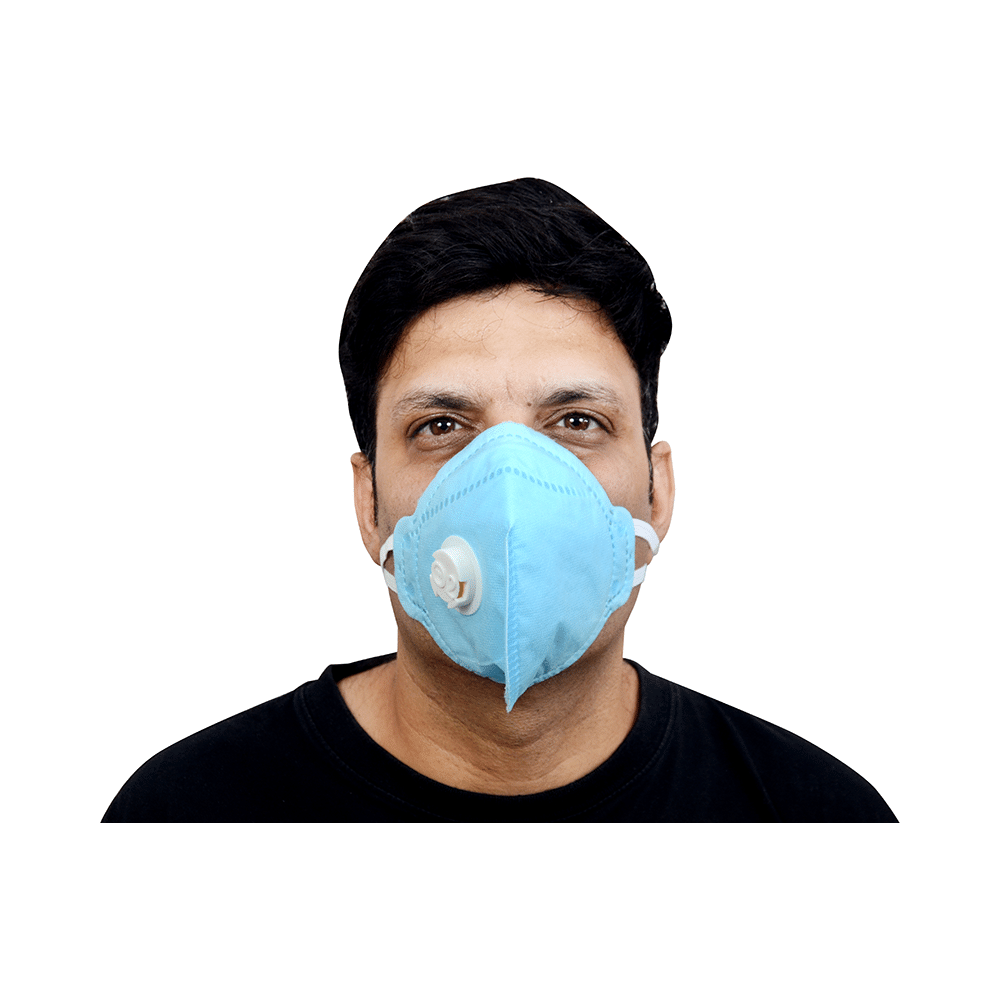 Dominion Care Non Woven 6 Layer Mask with Adjustable Elastic & Nose Pin Blue - Image 3