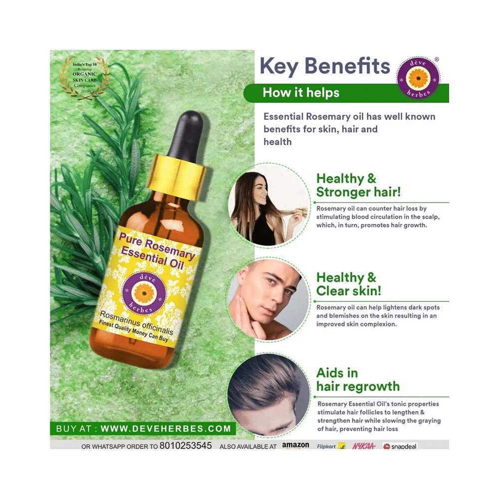 Deve Herbes Pure Rosemary Essential Oil with Dropper - Image 9