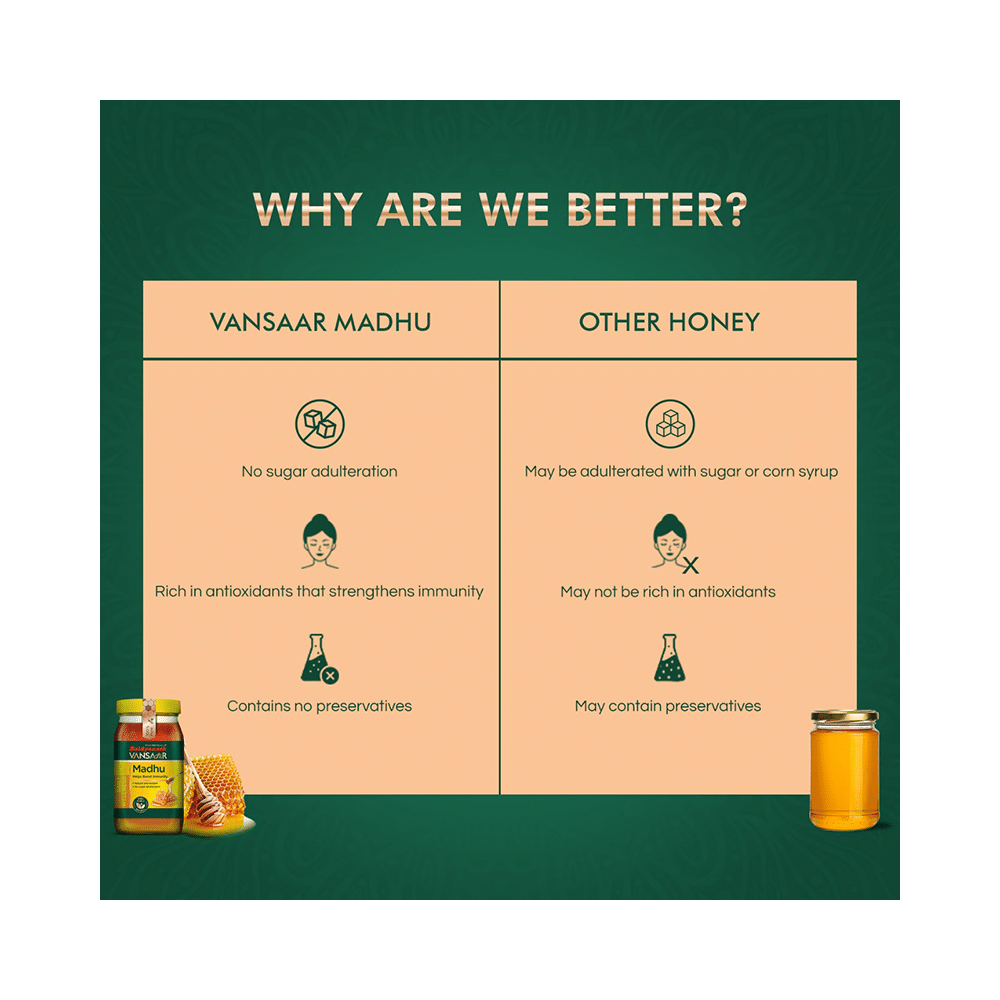 Vansaar Madhu with Natural Antioxidant for Immunity | No Sugar Adulteration - Image 5