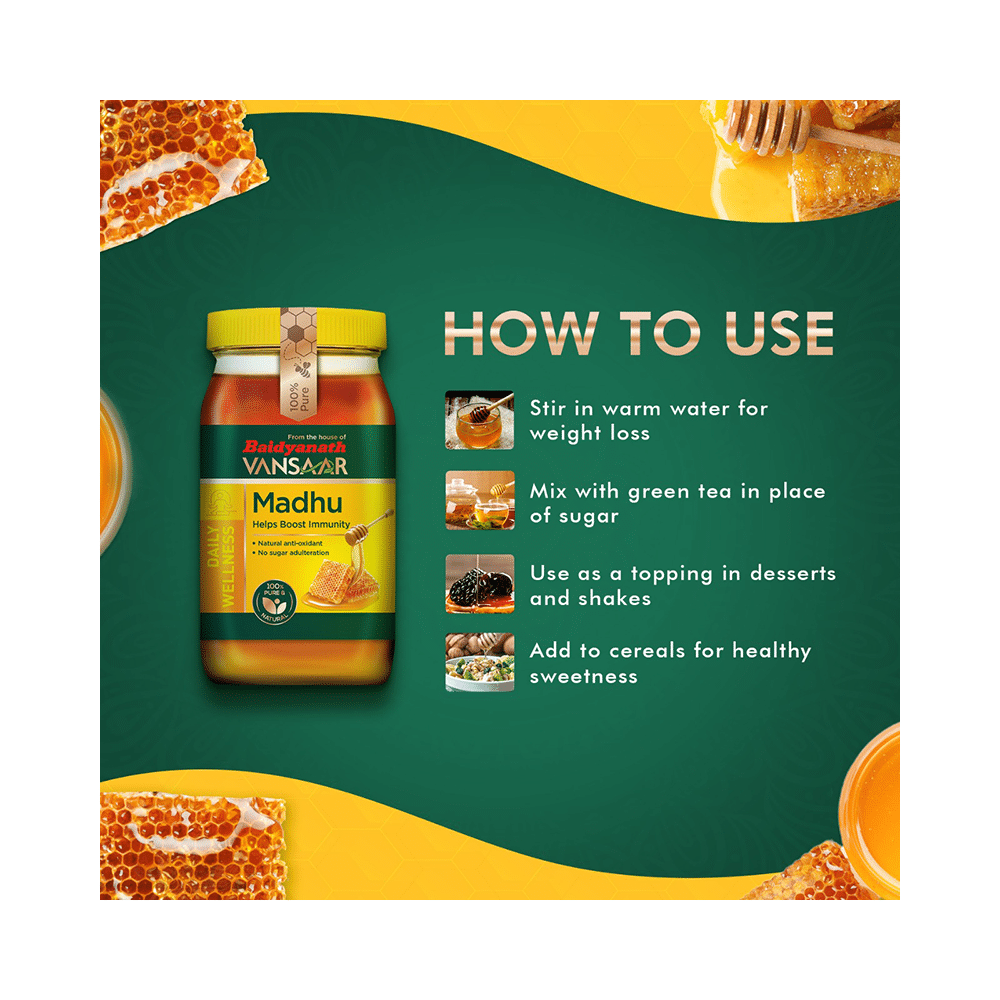 Vansaar Madhu with Natural Antioxidant for Immunity | No Sugar Adulteration - Image 3