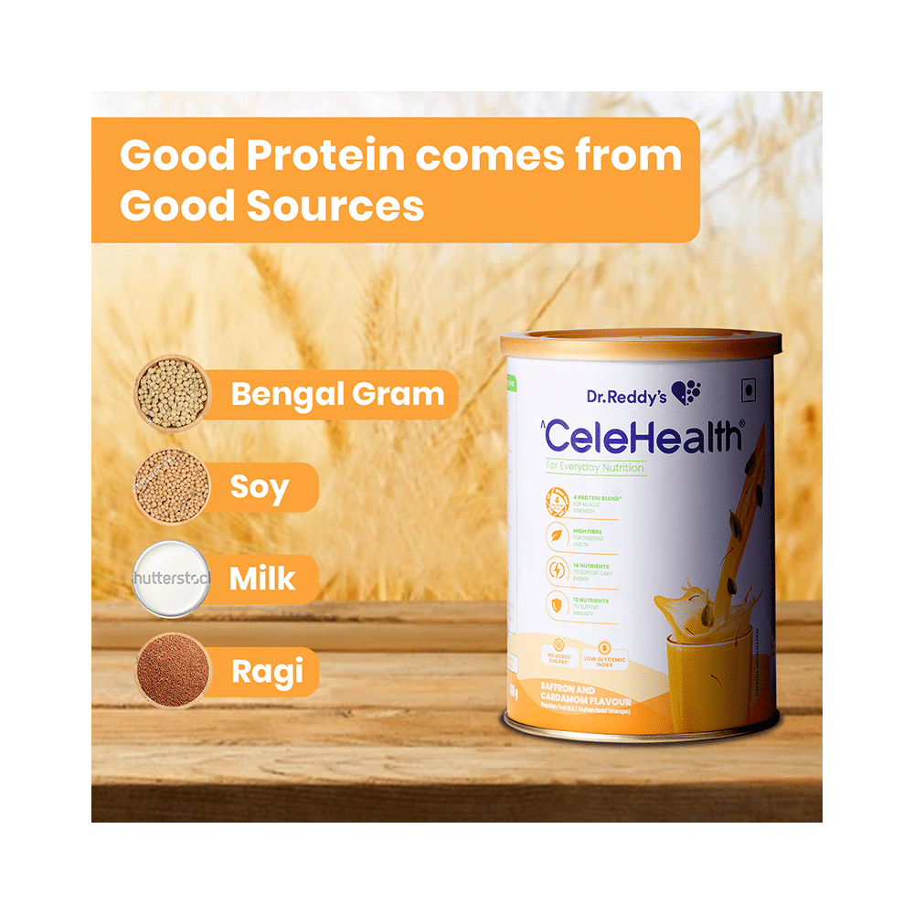 Dr Reddy's CeleHealth Nutritional Drink Low Glycemic Index, No Added Sugars Saffron and Cardamom - Image 3