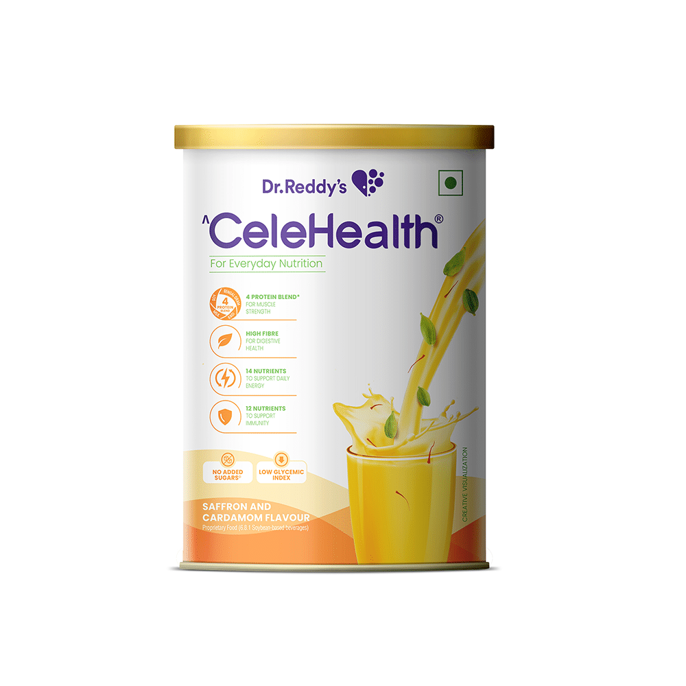 Dr Reddy's CeleHealth Nutritional Drink Low Glycemic Index, No Added Sugars Saffron and Cardamom