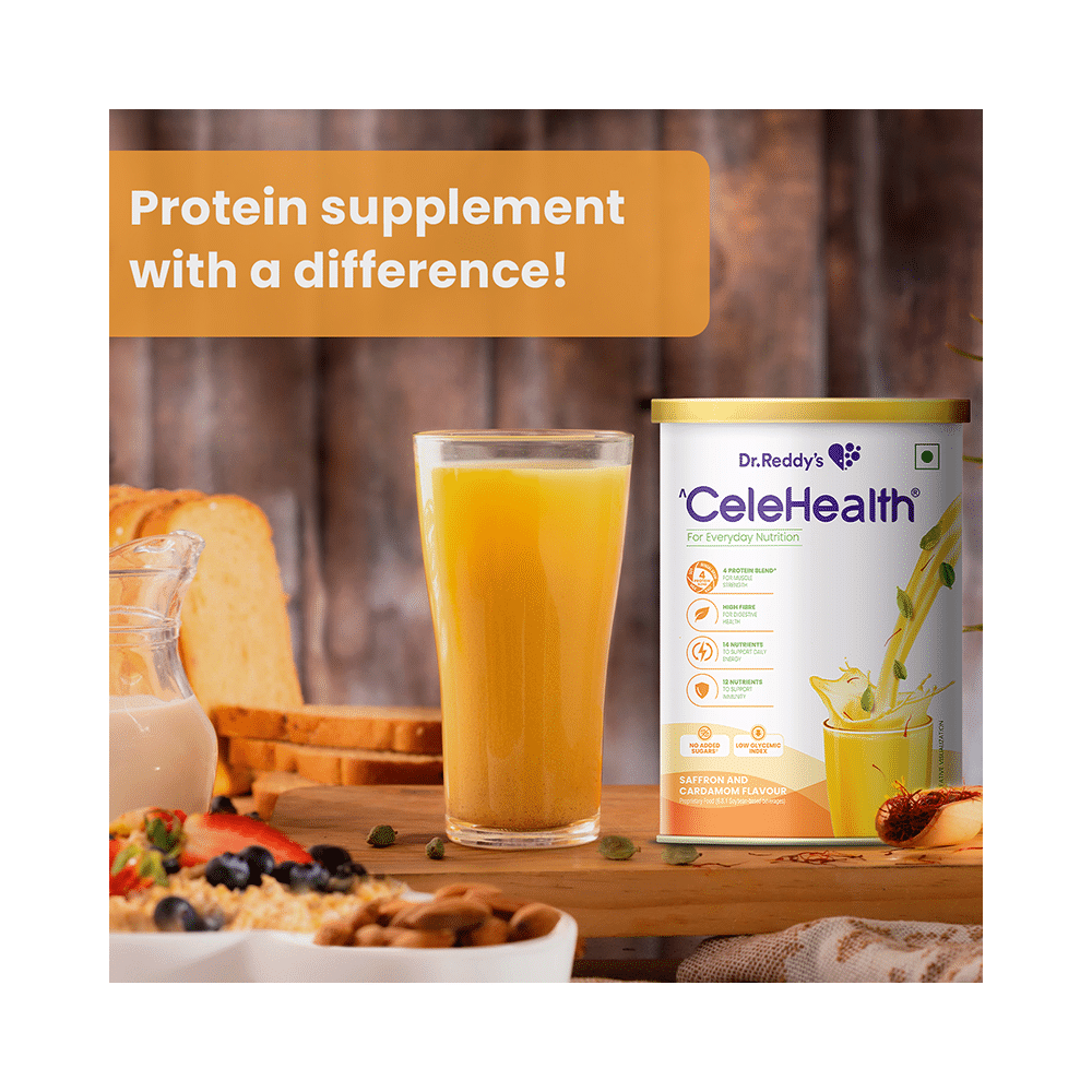 Dr Reddy's CeleHealth Nutritional Drink Low Glycemic Index, No Added Sugars Saffron and Cardamom - Image 7