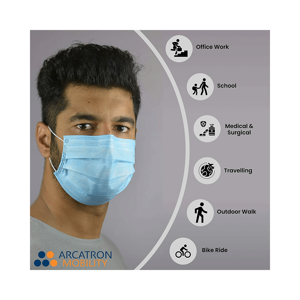 Arcatron Mobility Universal Disposable 3 Ply Face Mask with Meltblown Filter (50 Each) - Image 4