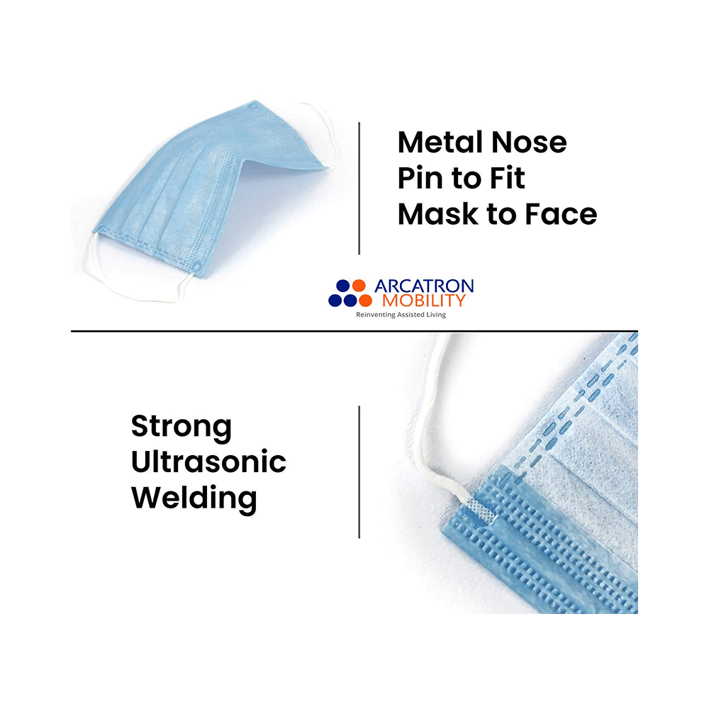 Arcatron Mobility Universal Disposable 3 Ply Face Mask with Meltblown Filter (50 Each) - Image 3