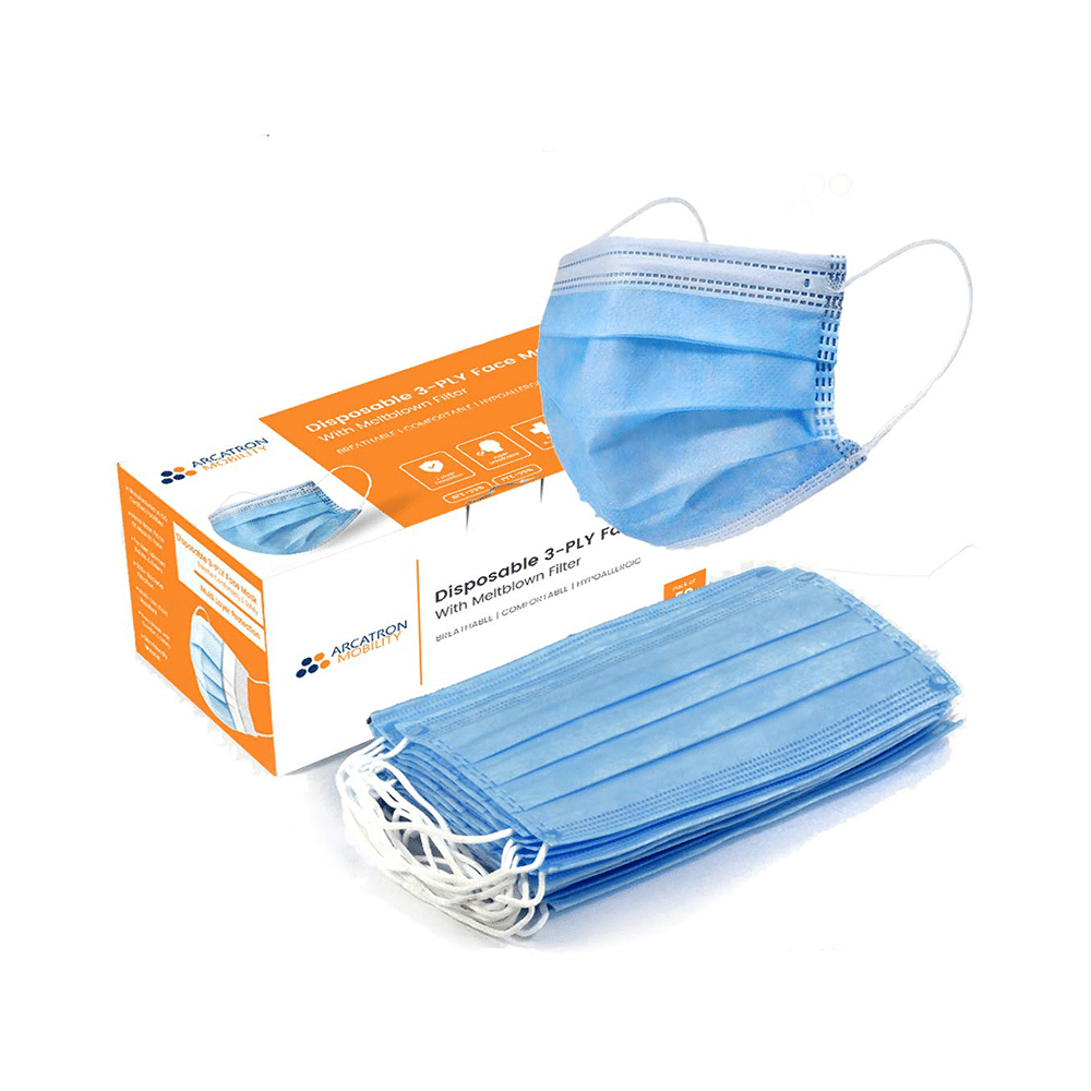 Arcatron Mobility Universal Disposable 3 Ply Face Mask with Meltblown Filter (50 Each) - Image 5