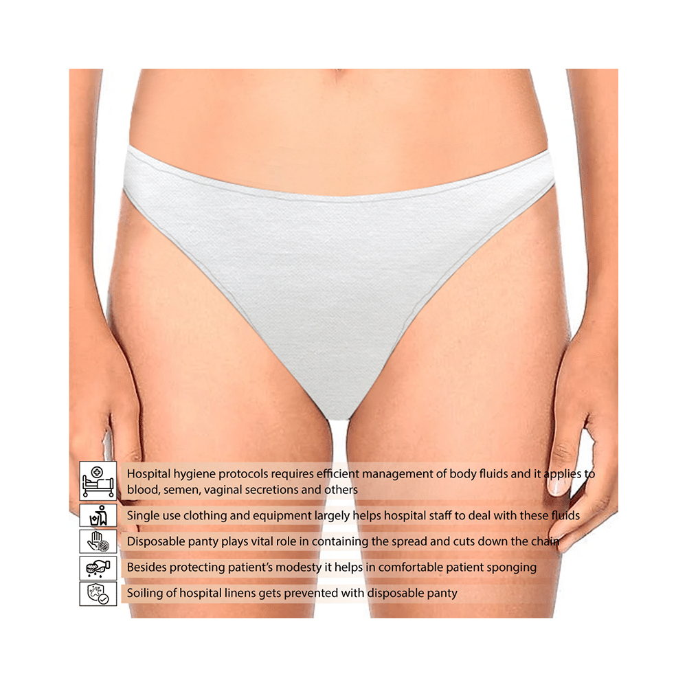Prowee-Regular Women Microbe Protected Disposable Hospital Hygiene Protocol Panty Large - Image 3