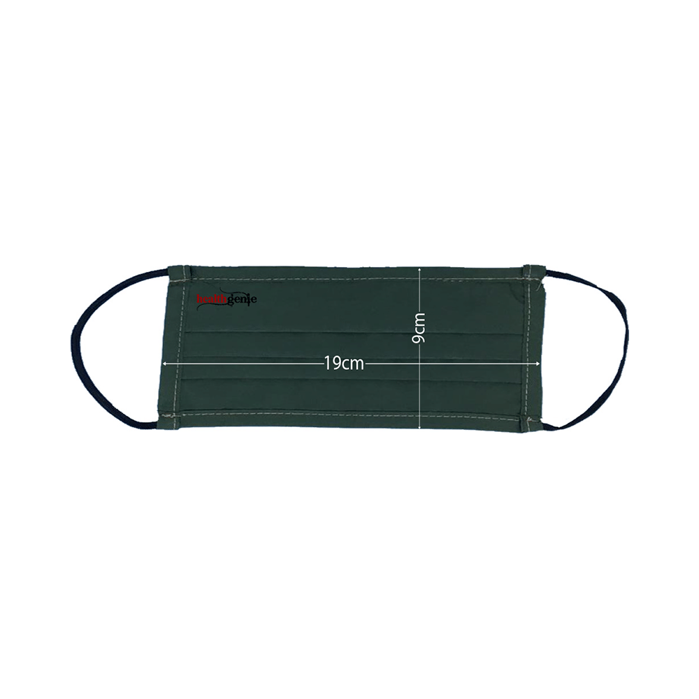 Healthgenie FM 201 Washable & Reusable Double Layered, Triple Pleated Cloth Face Mask Large Green - Image 2