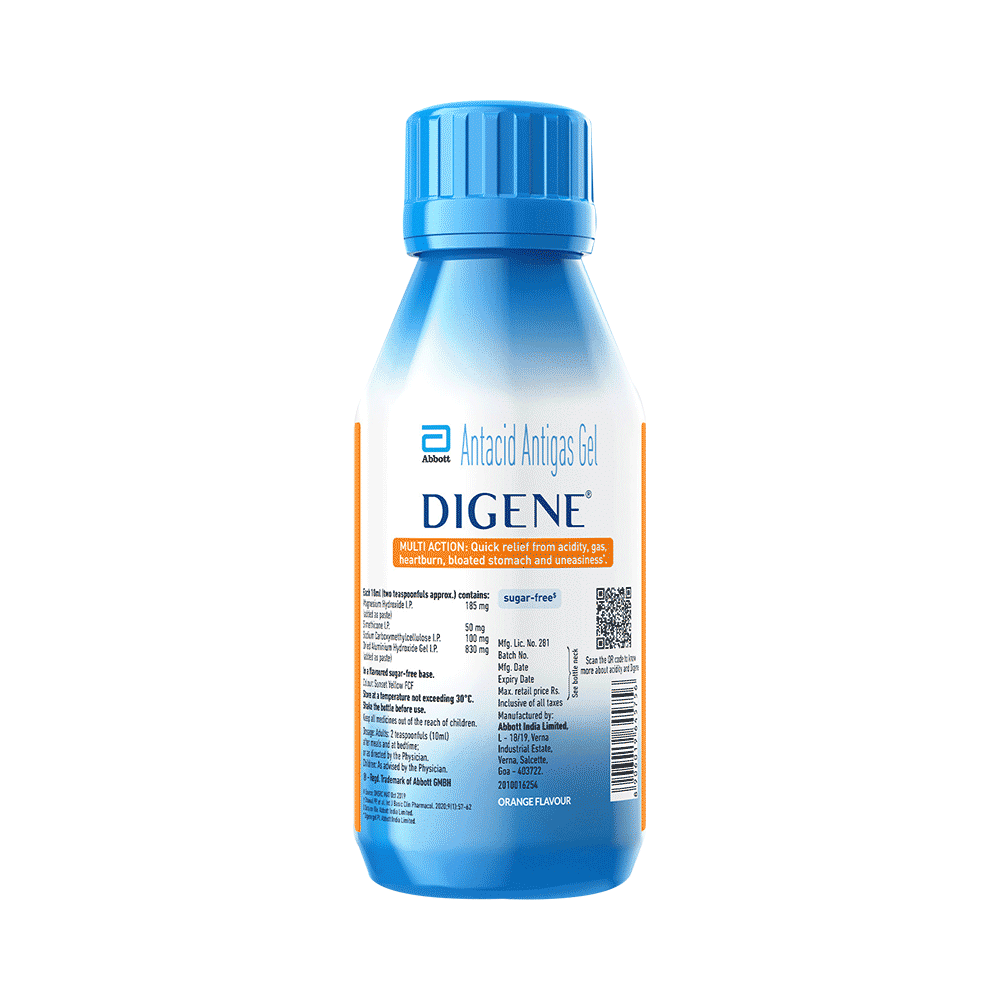 Digene Antacid Antigas Gel | For Acidity, Gas, Heartburn & Bloated Stomach Relief | Flavour Orange - Image 2