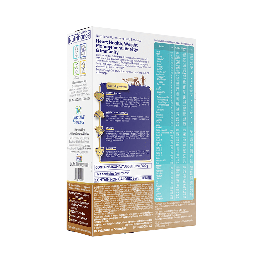 Jubilant Nutrihance for Heart, Energy, Weight Mangement & Immunity | Flavour Chocolate - Image 6