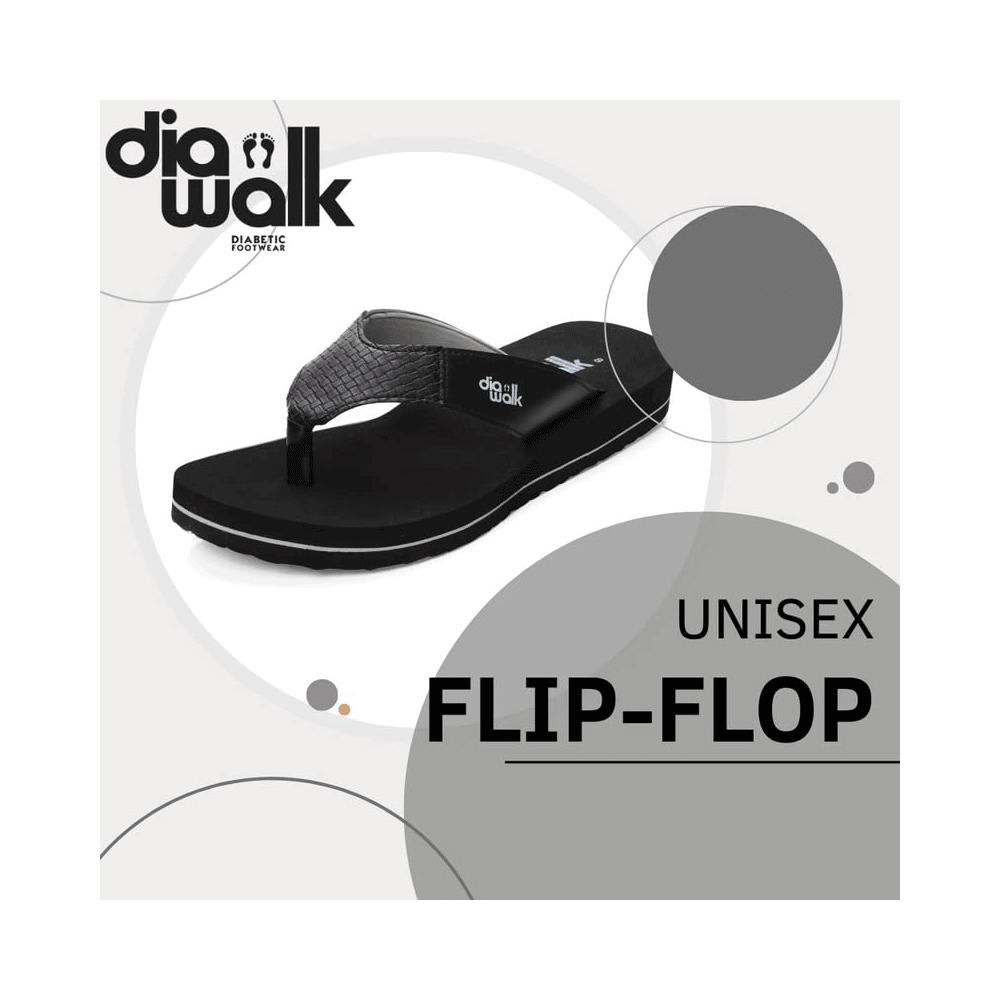 Diawalk DPM 001 Doctor Soft Orthopedic & Diabetic Flip-Flops Slippers For Men Black 10 - Image 3