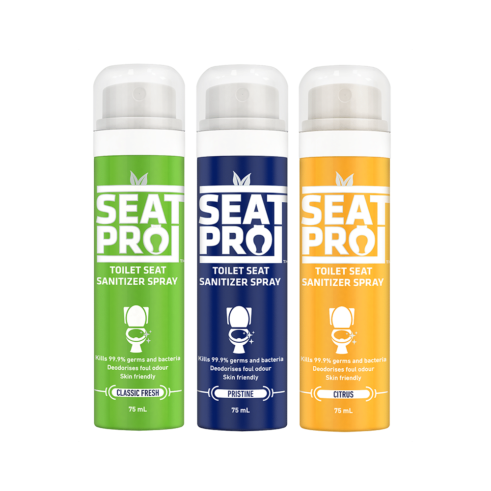 Seat Pro Toilet Seat Sanitizer Spray (75ml Each) Classic Fresh, Pristine & Citrus - Image 1