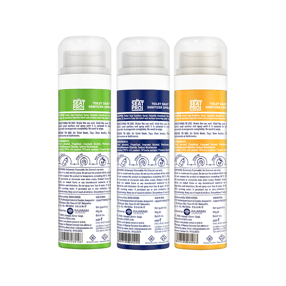 Seat Pro Toilet Seat Sanitizer Spray (75ml Each) Classic Fresh, Pristine & Citrus - Image 2
