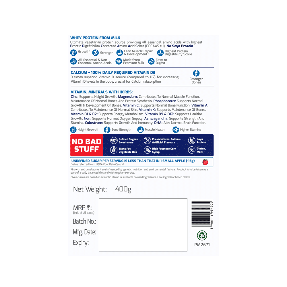 Gritzo Super Milk Protein Height+ for 4 to 7 Years | With Calcium & Vitamin D3 | Flavour Double Chocolate - Image 11