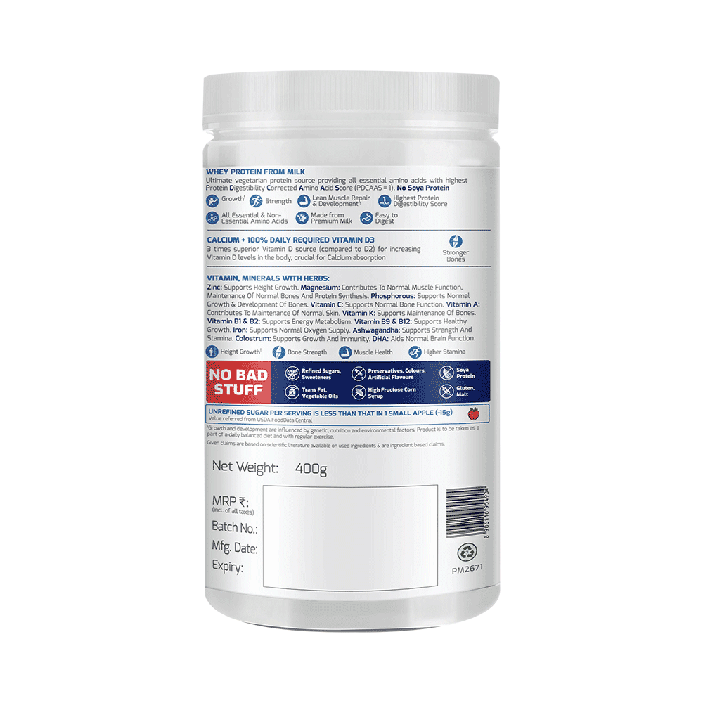 Gritzo Super Milk Protein Height+ for 4 to 7 Years | With Calcium & Vitamin D3 | Flavour Double Chocolate - Image 2