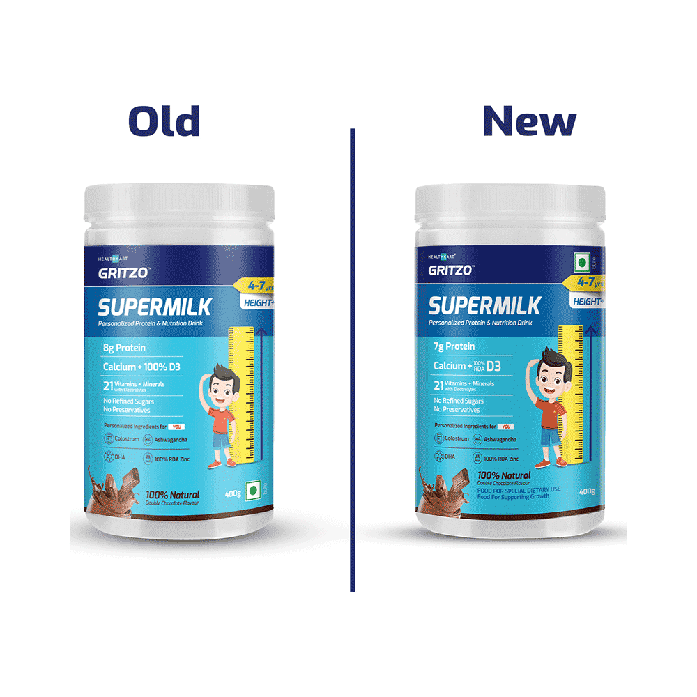 Gritzo Super Milk Protein Height+ for 4 to 7 Years | With Calcium & Vitamin D3 | Flavour Double Chocolate - Image 4