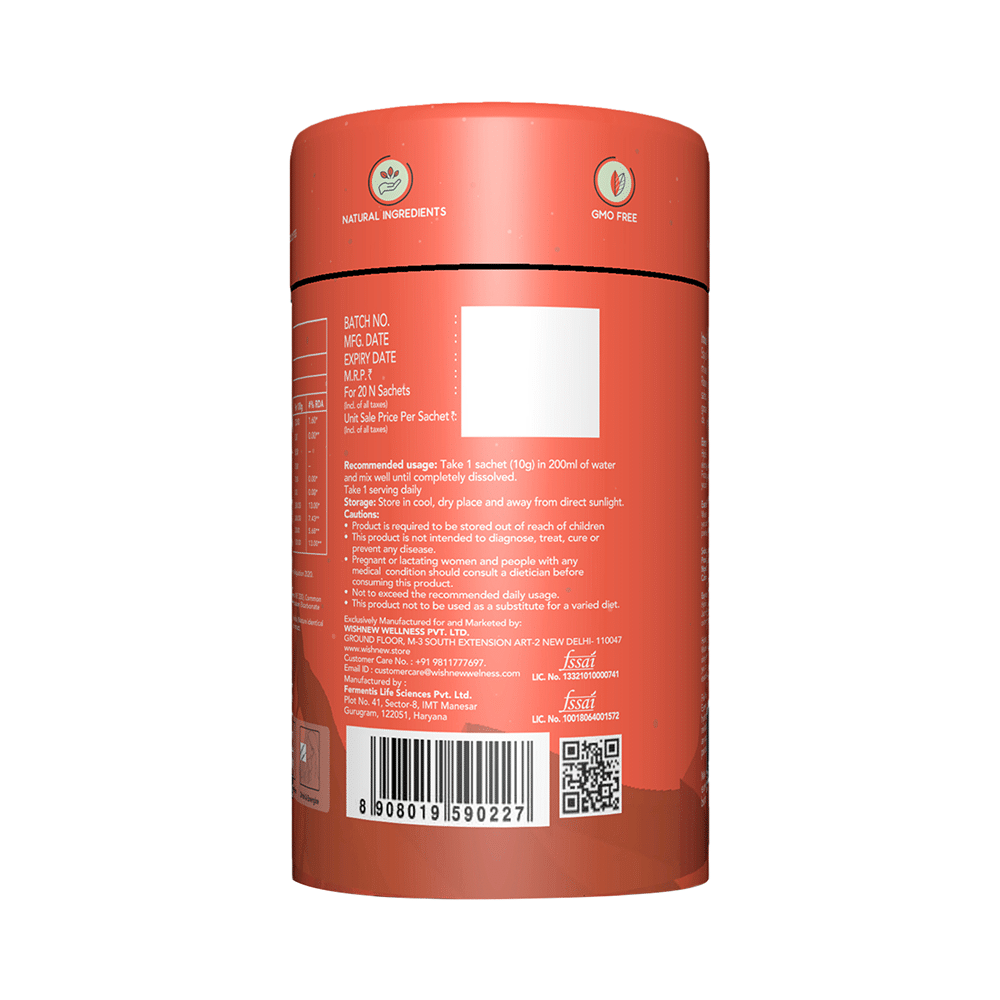 Wishnew Wellness Hydrafuel Replenish, Rehydrate & Energize with Potassium, Magnesium & Sodium Sachet (10gm Each) Orange - Image 2