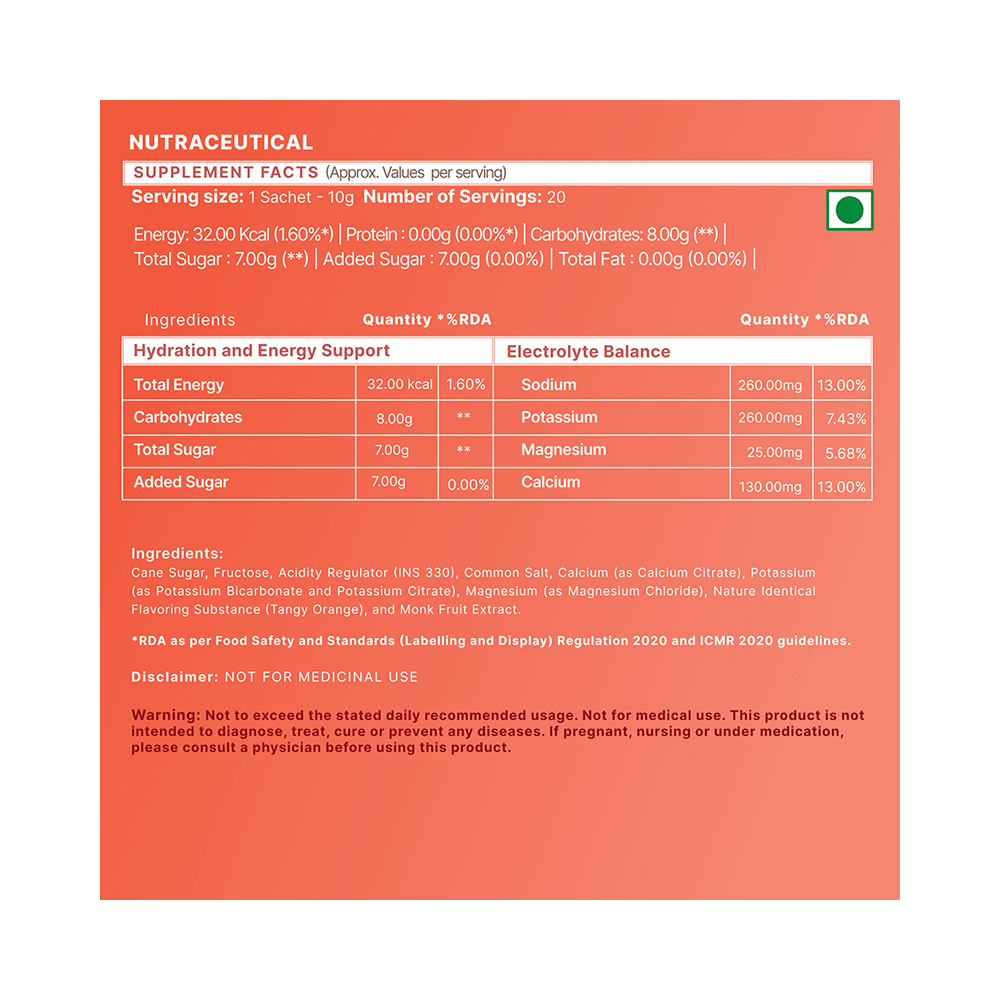 Wishnew Wellness Hydrafuel Replenish, Rehydrate & Energize with Potassium, Magnesium & Sodium Sachet (10gm Each) Orange - Image 7