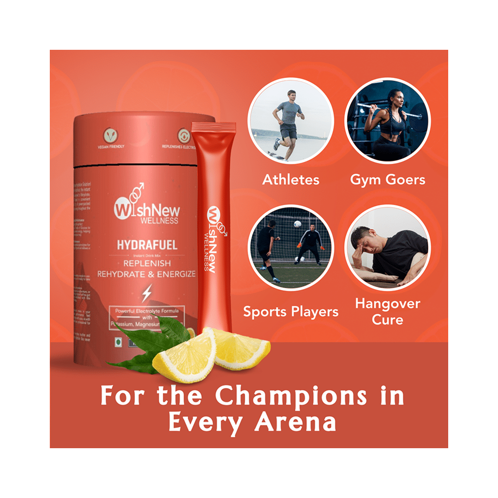 Wishnew Wellness Hydrafuel Replenish, Rehydrate & Energize with Potassium, Magnesium & Sodium Sachet (10gm Each) Orange - Image 6