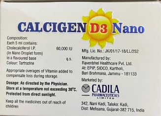 Calcigen D3 Nano Oral Solution 60000 IU - Image 2