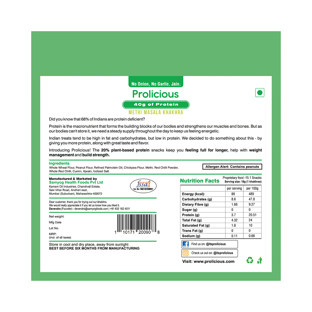 Prolicious Methi Masala Khakhra (200gm Each) - Image 2