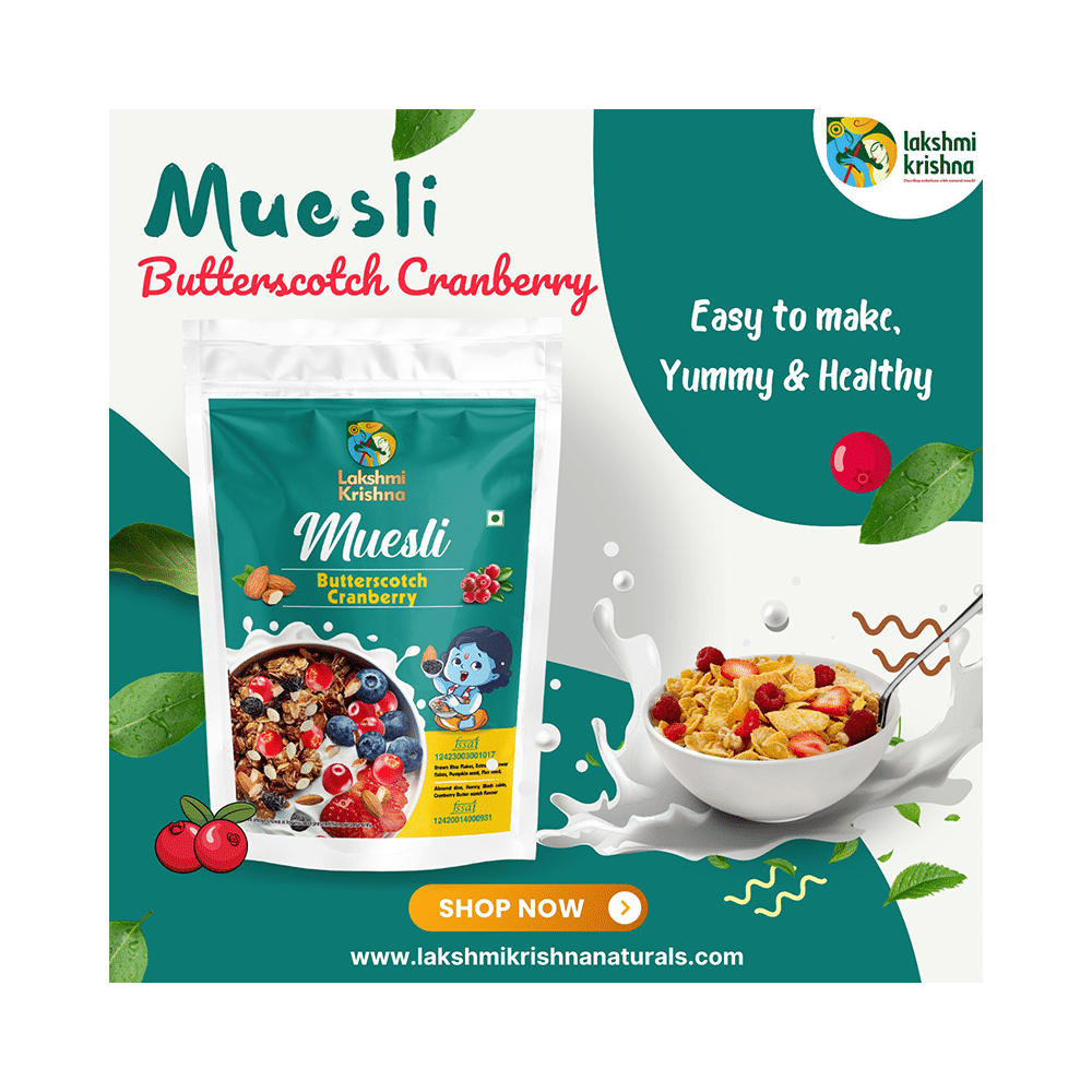 Lakshmi Krishna Muesli Butterscotch Cranberry - Image 3