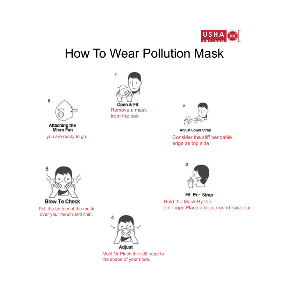 Usha Shriram Fresco N99 PM2.5 HEPA Anti Pollution Face Mask - Image 4