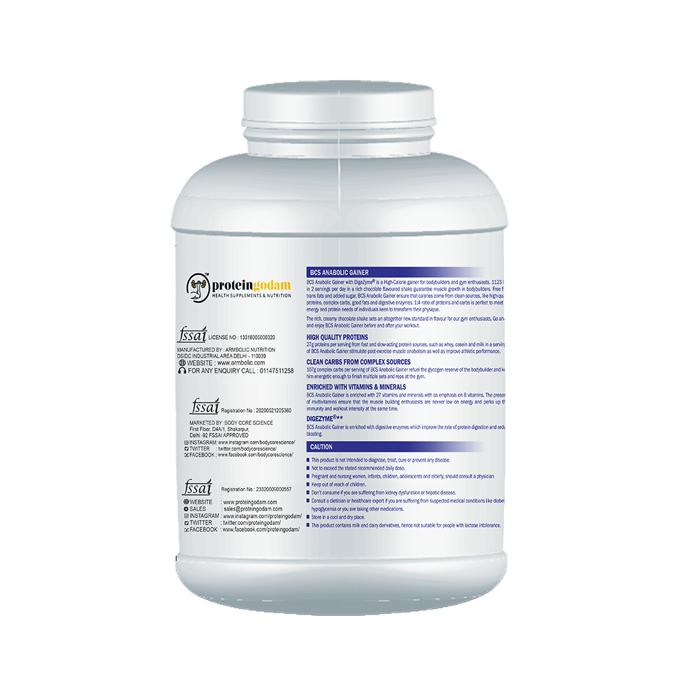 Body Core Science Anabolic Gainer Powder Mango - Image 3