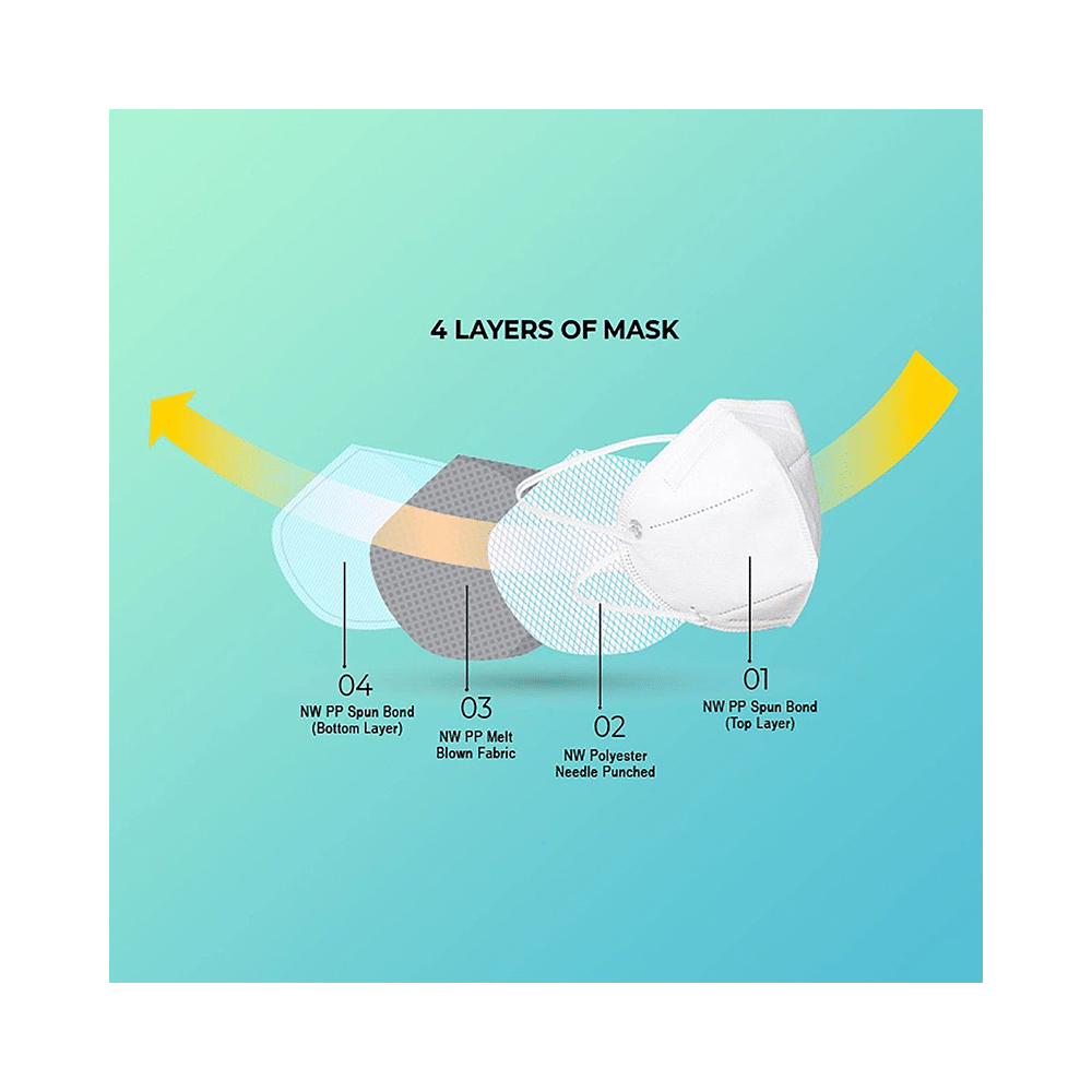 Alok Industries N95 Anti-Pollutent 4 Layer Head Loop Mask - Image 7