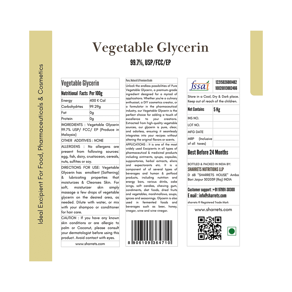 Sharrets Pure Vegetable Glycerin - Image 3