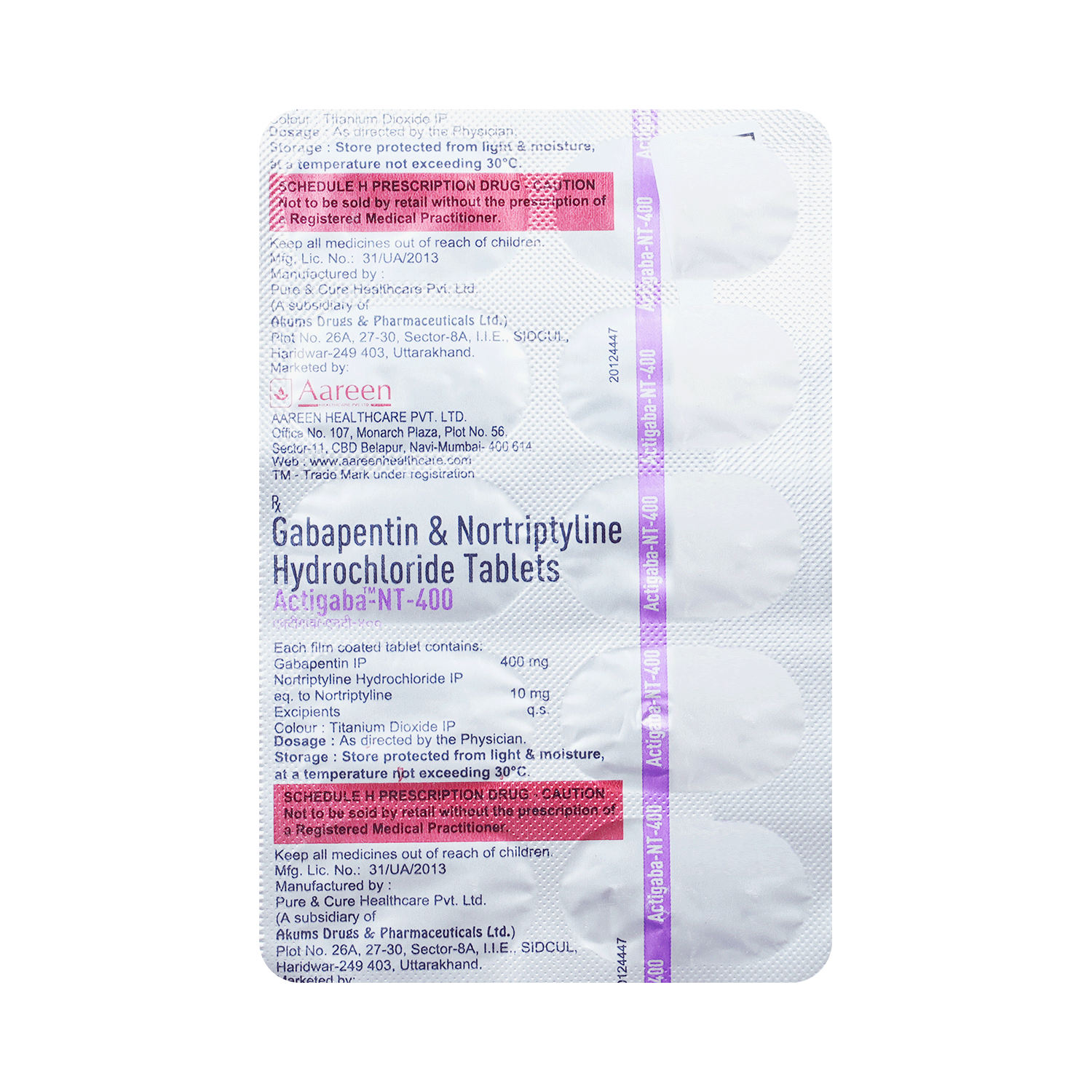 Actigaba NT 400mg/10mg Tablet - Image 3