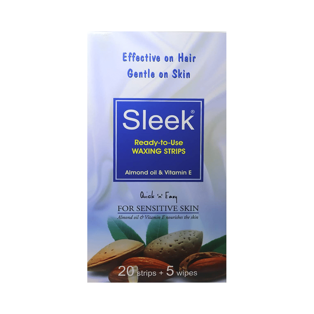 Sleek Ready-To-Use Waxing Strips( 20 Strips & 5 Wipes) Sensitive Skin