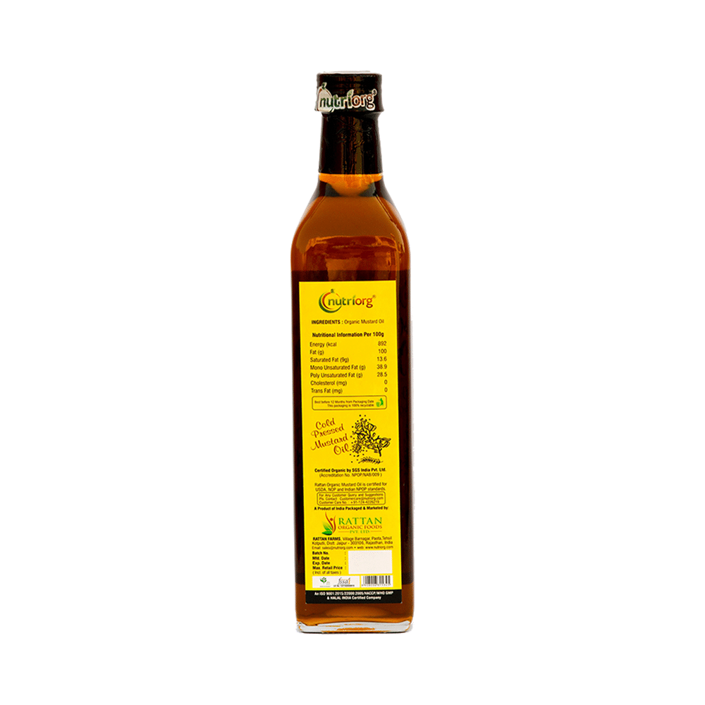 Nutriorg Certified Orgainc Mustard Cold Pressed Oil - Image 3