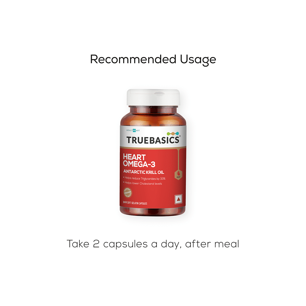 TrueBasics Heart Omega 3 Krill Oil for Reducing Triglycerides & Cholesterol | Soft Gelatin Capsule - Image 9