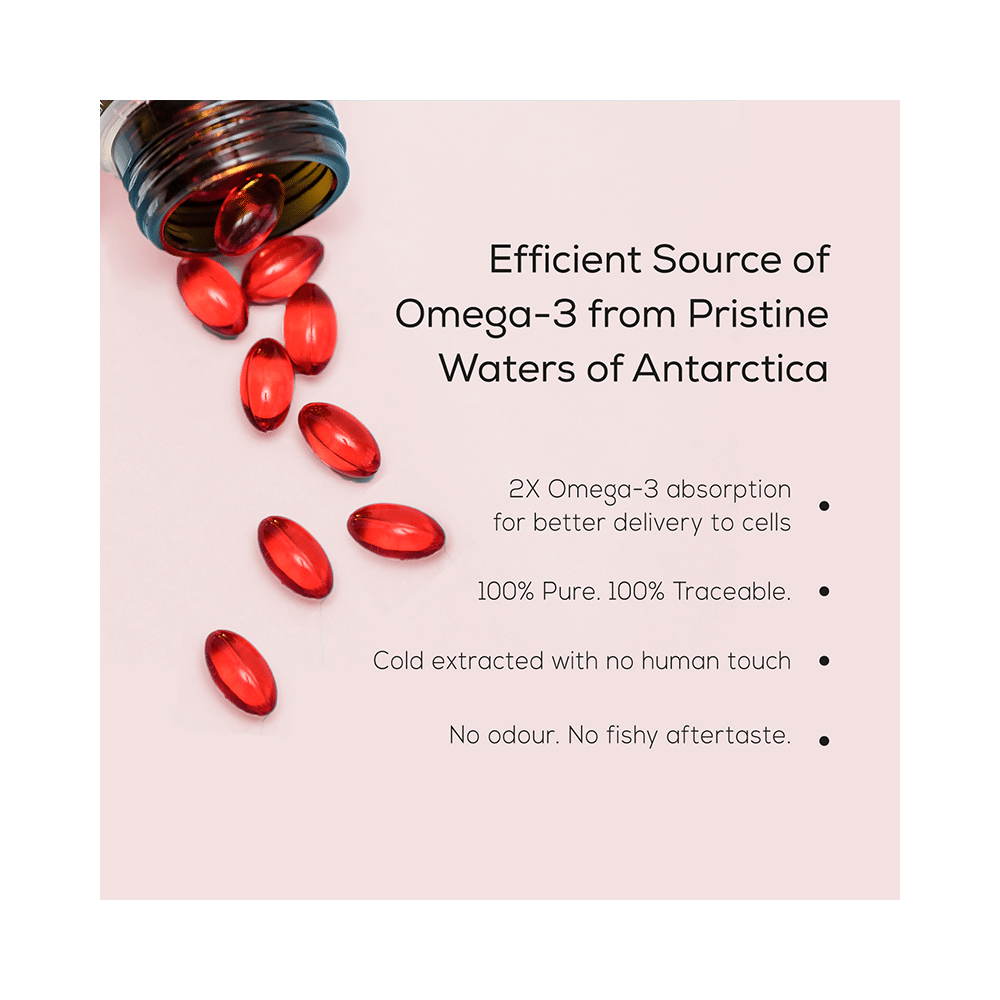 TrueBasics Heart Omega 3 Krill Oil for Reducing Triglycerides & Cholesterol | Soft Gelatin Capsule - Image 6