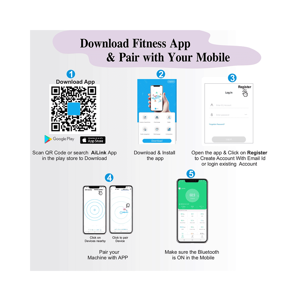 Healthgenie Smart Bluetooth Weight Machine with Fitness Mobile App Metallic Shine - Image 3