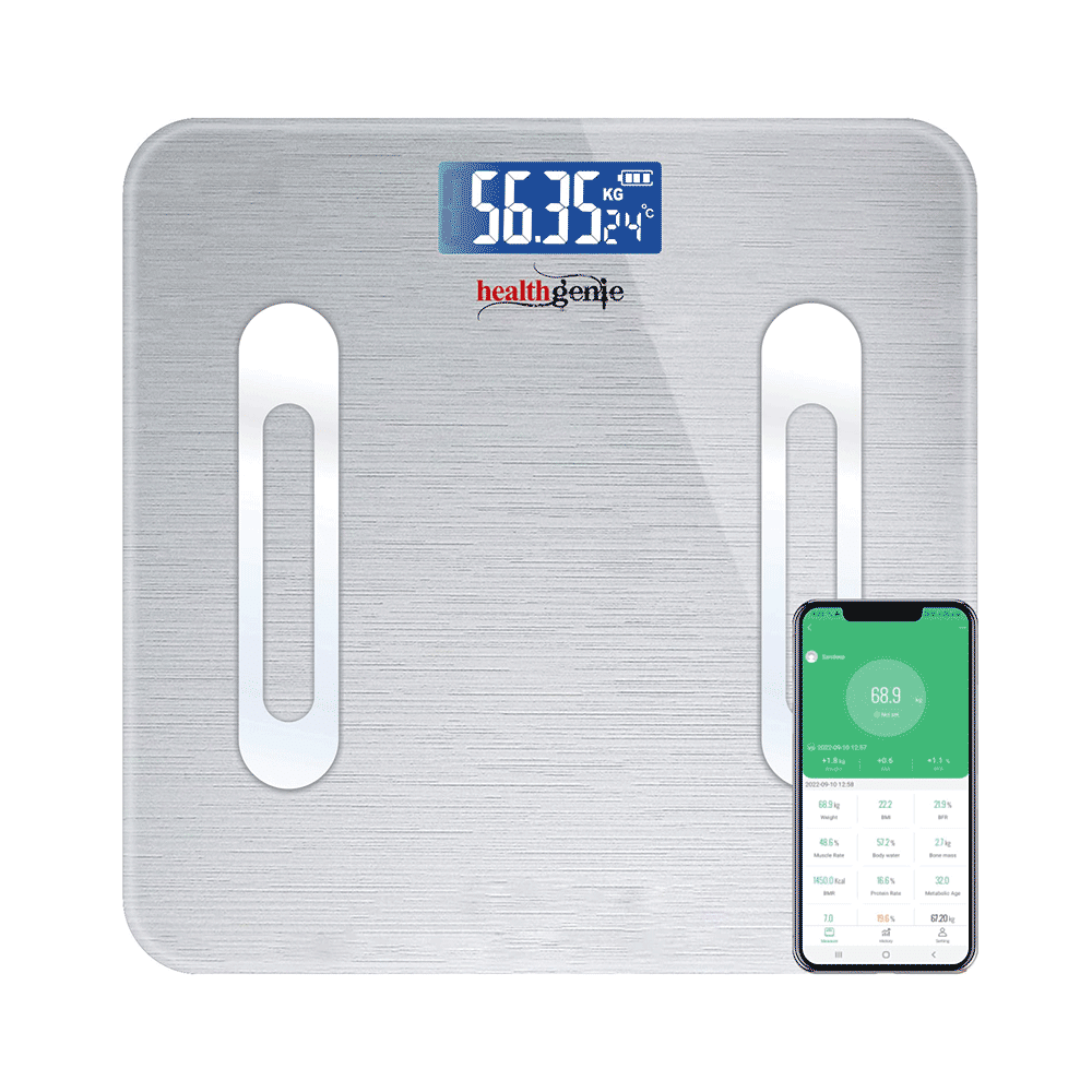 Healthgenie Smart Bluetooth Weight Machine with Fitness Mobile App Metallic Shine - Image 2