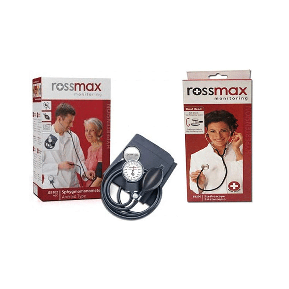 Rossmax Combo Pack of GB102 Aneroid Sphygmomanometer  and EB200 Stethoscope - Image 1