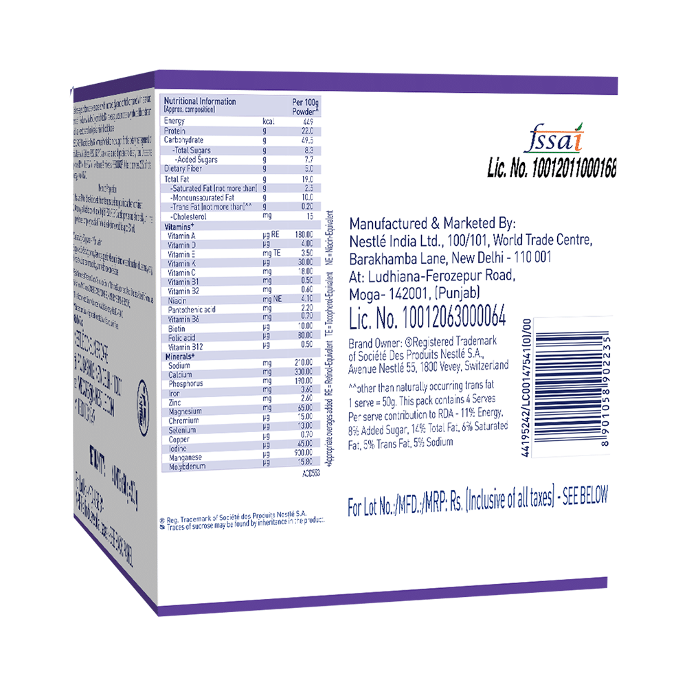 Nestle Resource Diabetic Sachet (50gm Each) with Protein & Fibre | Flavour Vanilla - Image 2