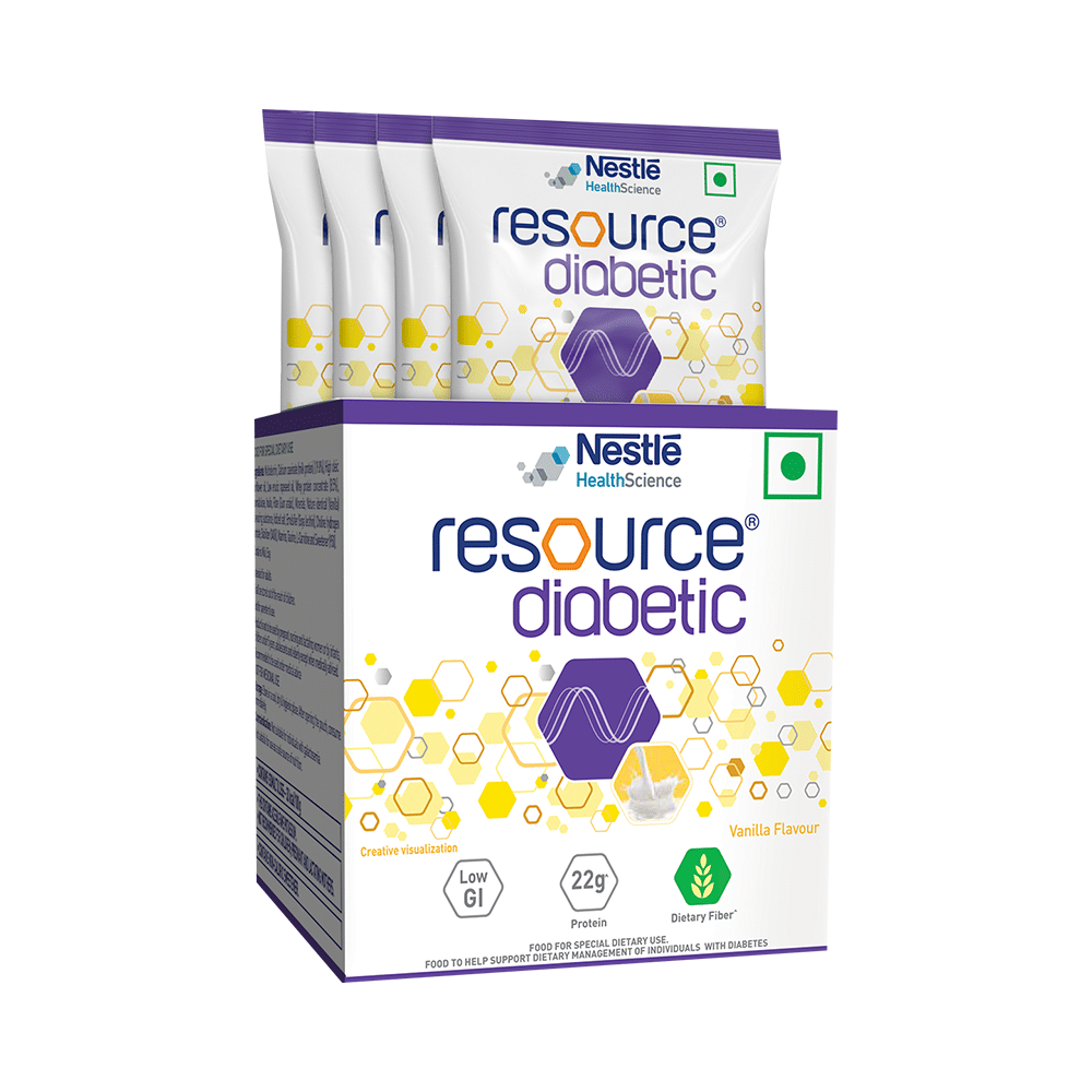 Nestle Resource Diabetic Sachet (50gm Each) with Protein & Fibre | Flavour Vanilla - Image 4