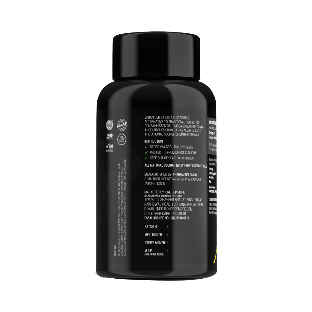 One Rep More Vegan Omega 3 Capsule - Image 3