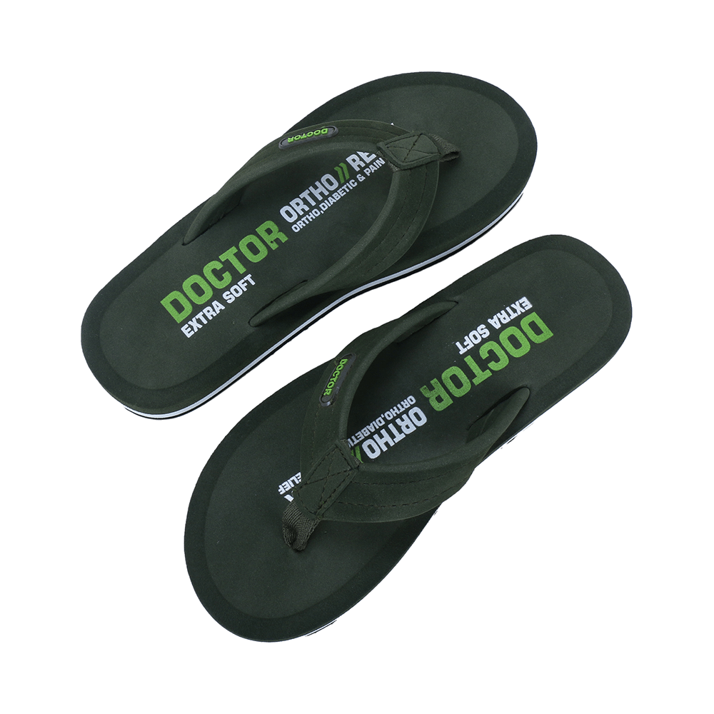 Doctor Extra Soft D32 Skid Resistant || Lightweight || Comfortable Footbed || Memory Foam Bounce Back Technology || Flip-Flop & Sliders for Men Olive 8 - Image 8