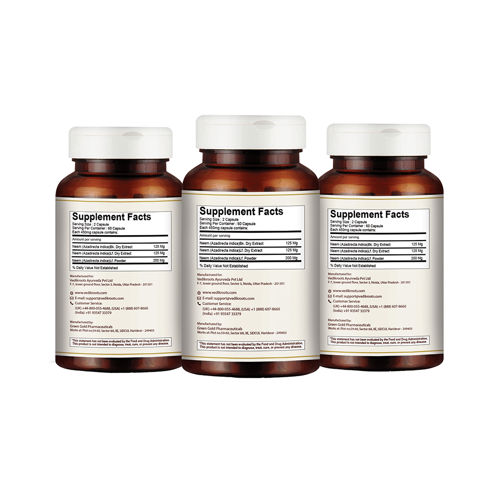 Vedikroots Neem Veg Capsule (60 Each) - Image 2