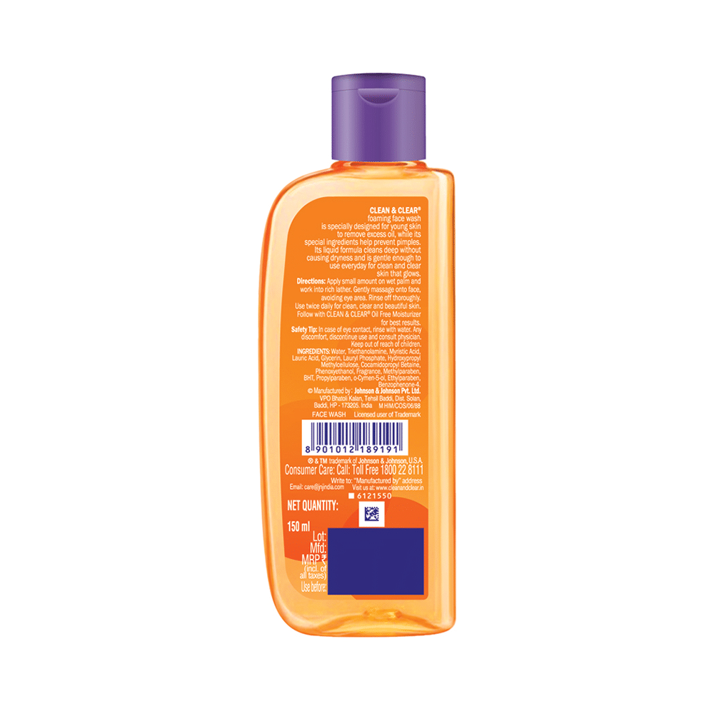 Clean & Clear Foaming Face Wash for Pimple Causing Germs | Oil-Free - Image 2