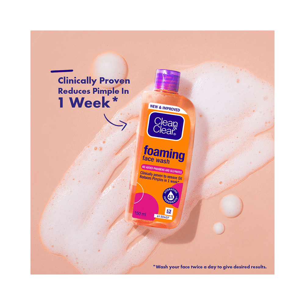Clean & Clear Foaming Face Wash for Pimple Causing Germs | Oil-Free - Image 5