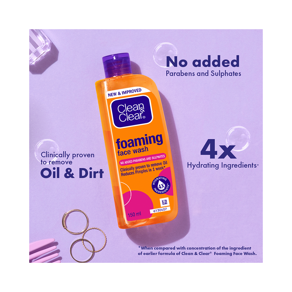 Clean & Clear Foaming Face Wash for Pimple Causing Germs | Oil-Free - Image 6