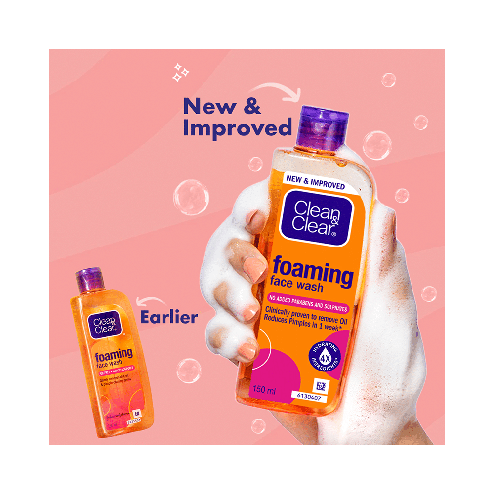 Clean & Clear Foaming Face Wash for Pimple Causing Germs | Oil-Free - Image 4