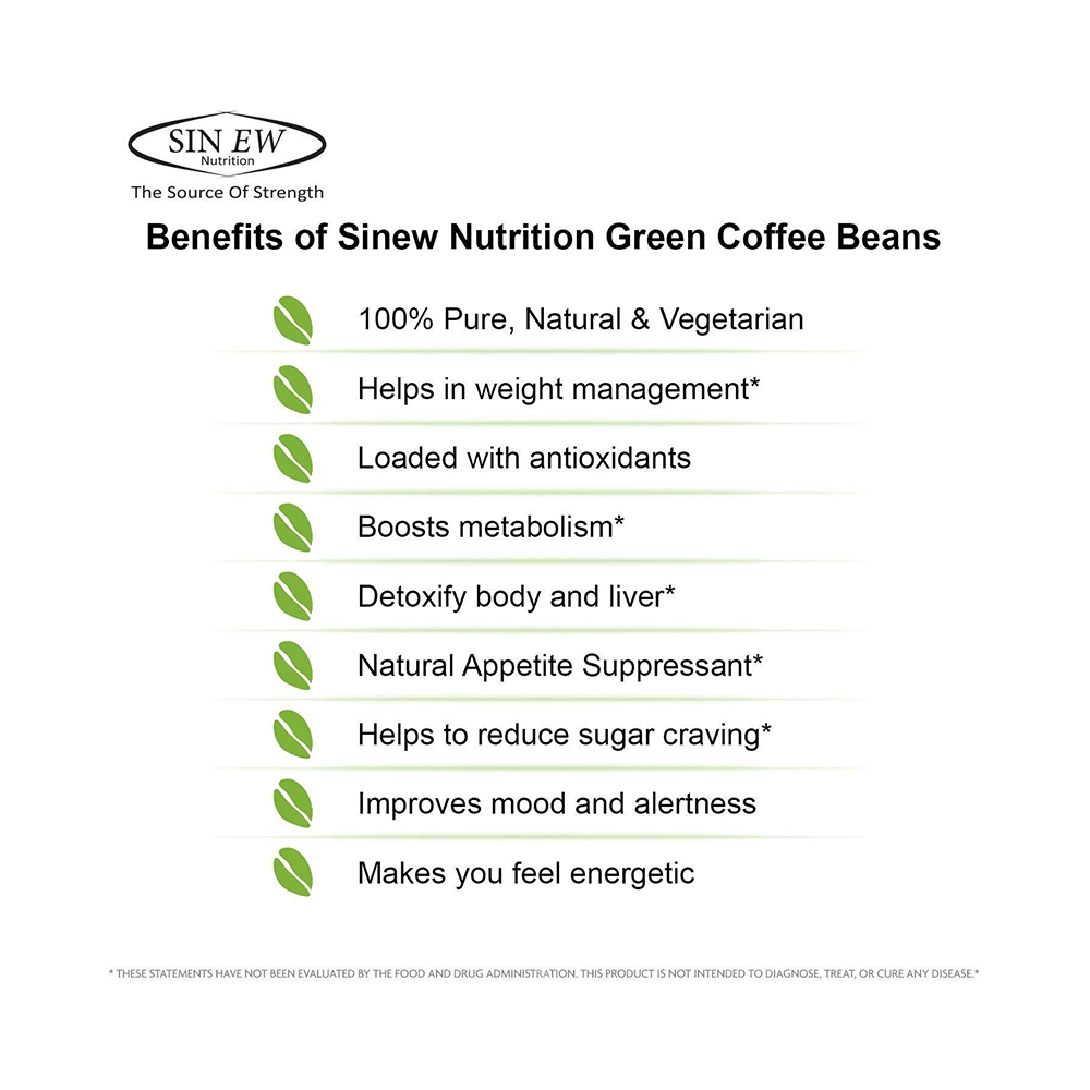 Sinew Nutrition Arabica Green Coffee Beans Powder (200gm Each) - Image 4