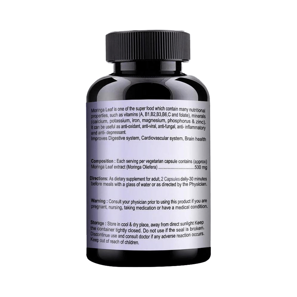 Velicia Moringa Leaf Extract 500mg Veg Capsule - Image 2